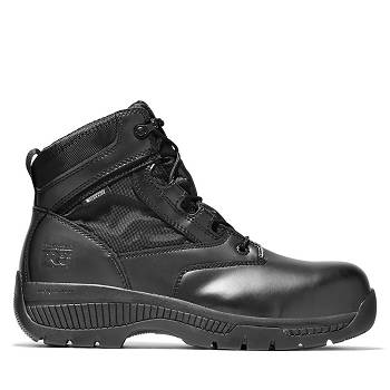 Timberland Férfi PRO Valor Duty 6" Side-Zip Comp Toe Munkavédelmi Bakancs Fekete